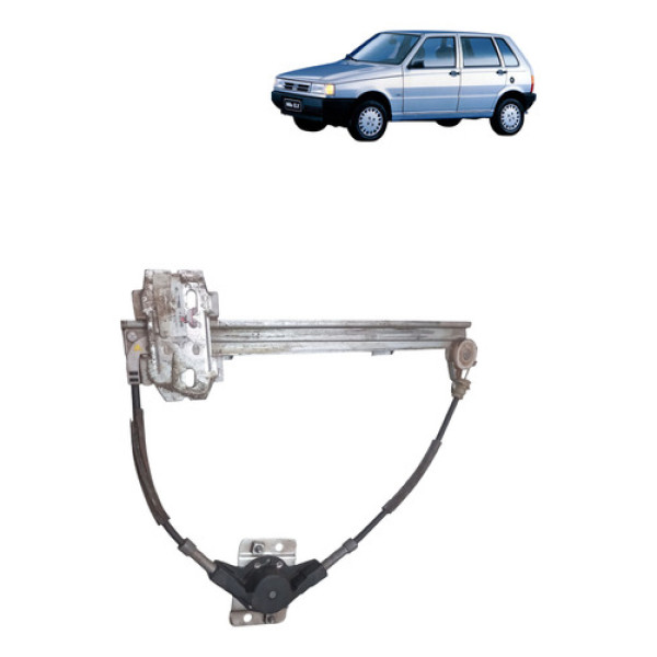 Maquina Vidro Manual Traseira Uno 1986 2001 Direita