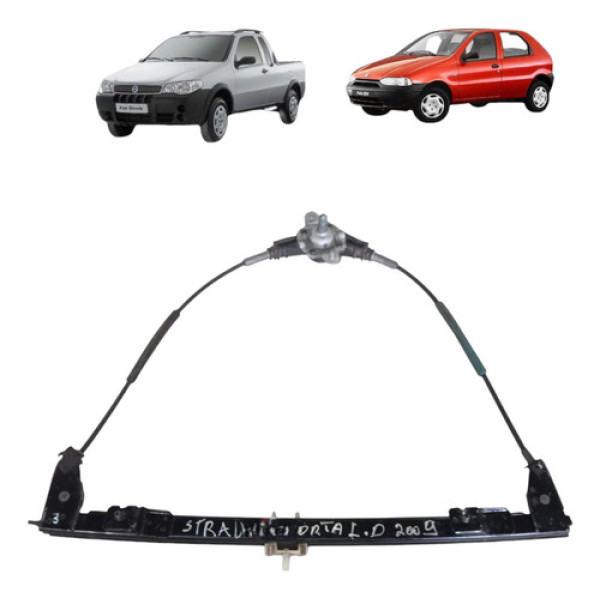 Máquina Vidro Manual Palio Strada 1996 2012 Direita