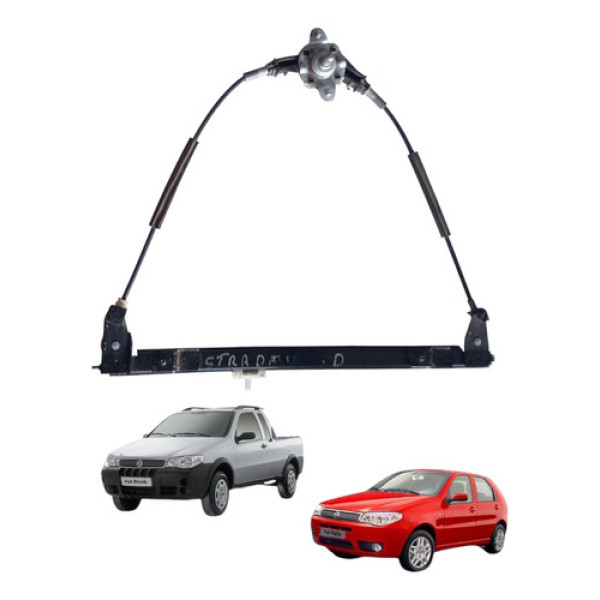 Máquina Vidro Manual Palio Strada 1996 2012 Direita