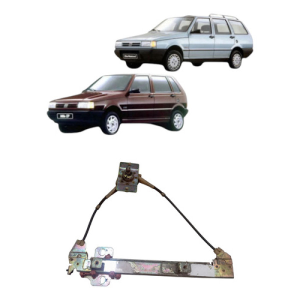 Maquina Vidro Manual Traseira Uno Elba 1984 2010 Direita