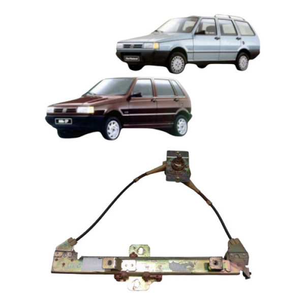 Maquina Vidro Manual Traseira Uno Elba 1984 2010 Esquerda