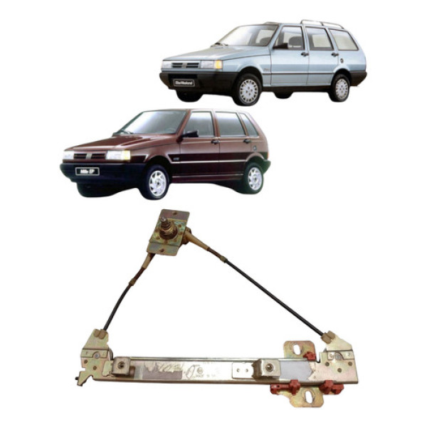Maquina Vidro Manual Traseira Uno Elba 1984 2010 Direita