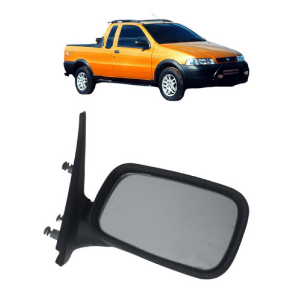 Retrovisor Manual Fiat Strada 2001 2005 Direito