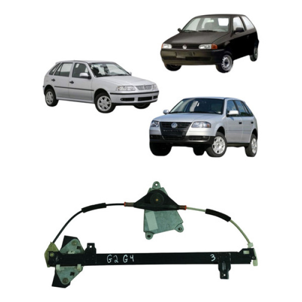 Maquina Vidro Manual Traseira G2 G3 G4 1996 2014 Esquerda