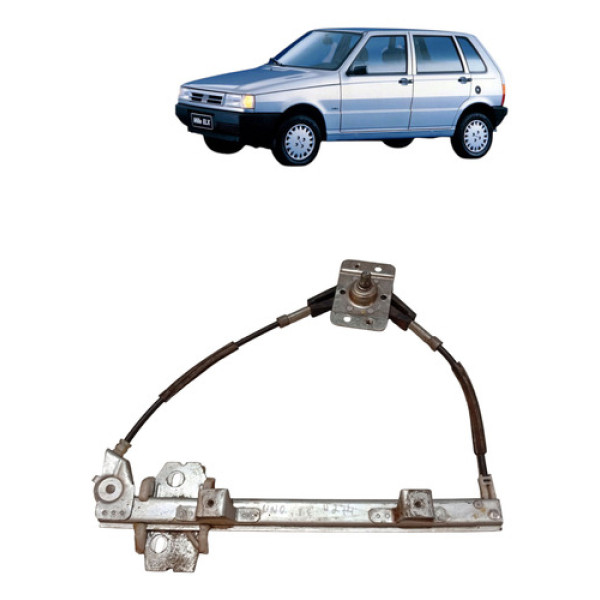 Maquina Vidro Manual Traseira Uno 1986 2001 Direita