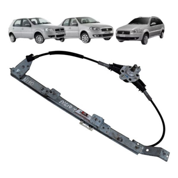 Maquina Vidro Manual Traseira Palio Siena 1996 2012 Esquerda