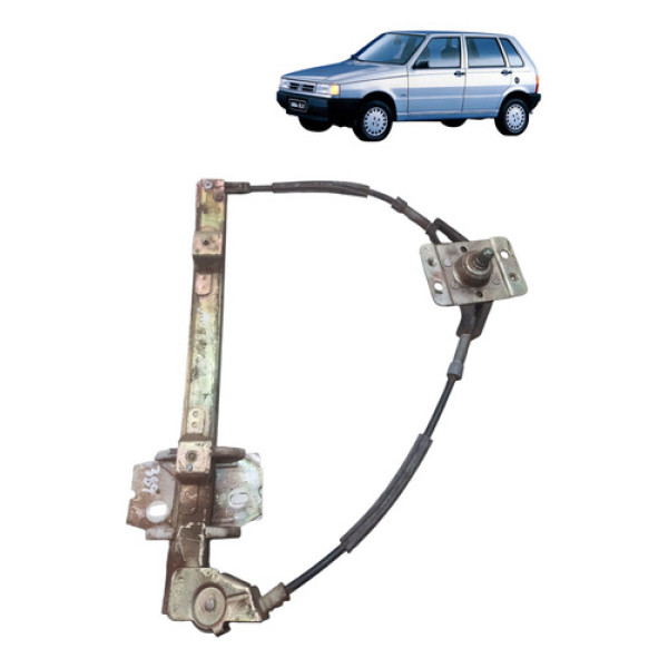 Maquina Vidro Manual Traseira Uno 1986 2001 Direita