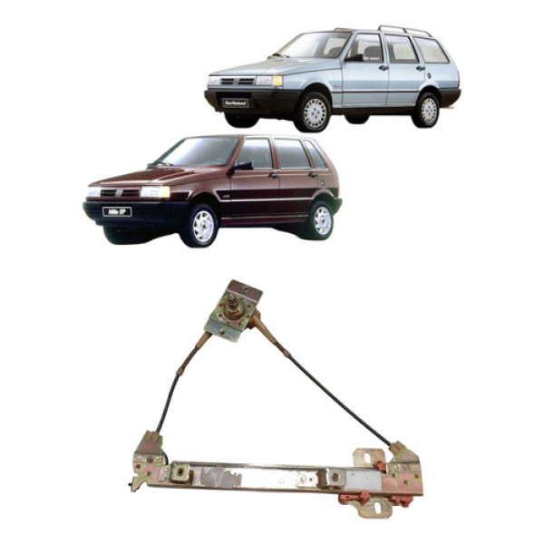 Maquina Vidro Manual Traseira Uno Elba 1984 2010 Direita