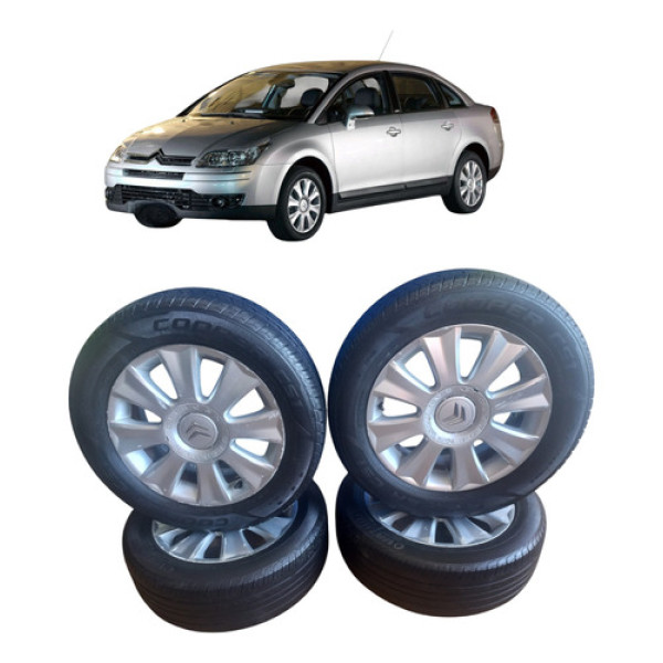 Jogo Rodas Aro 16 Com Pneus Citroen C4 Pallas 2007 2013