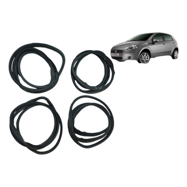 Kit Borracha Porta Dianteira E Traseira Fiat Punto 2008 2013