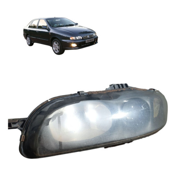 Farol Fiat Marea 1998 2000 Esquerdo Mascara Negra