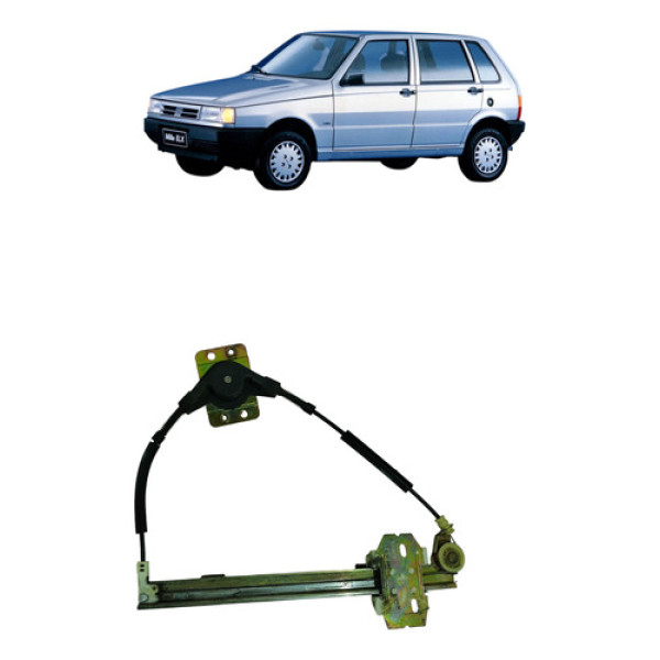 Maquina Vidro Manual Traseira Uno 1995 1999 Esquerda