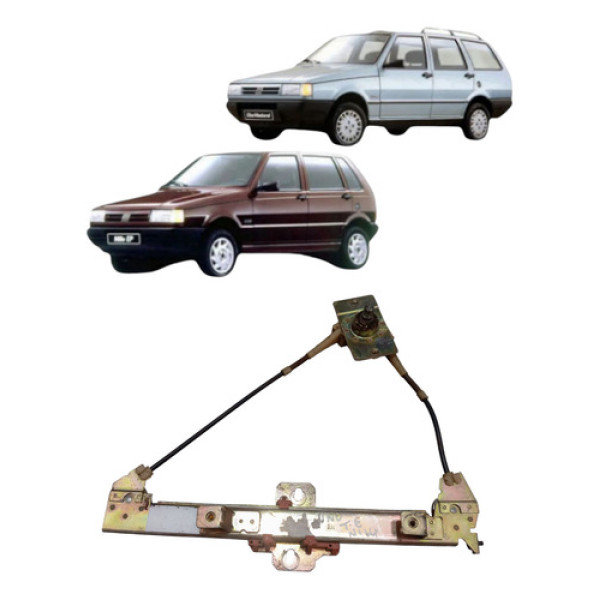 Maquina Vidro Manual Traseira Uno Elba 1984 2010 Esquerda