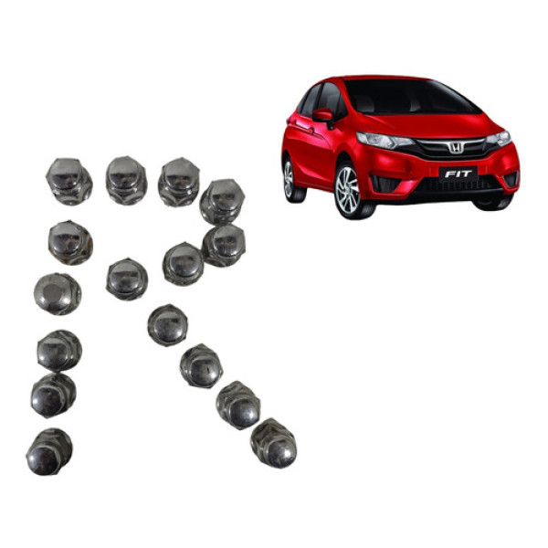 Jogo 16 Porcas Roda Honda Fit 2009 2014