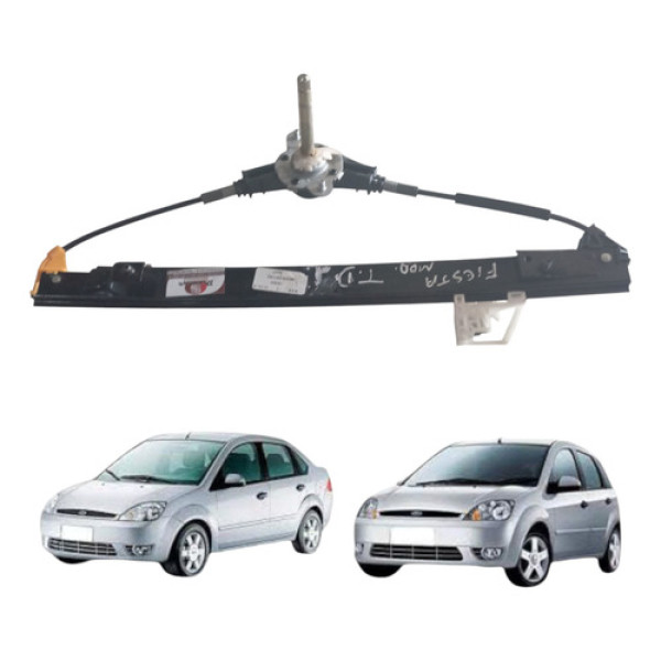Máquina Vidro Manual Fiesta 2002 2014 Traseira Direita