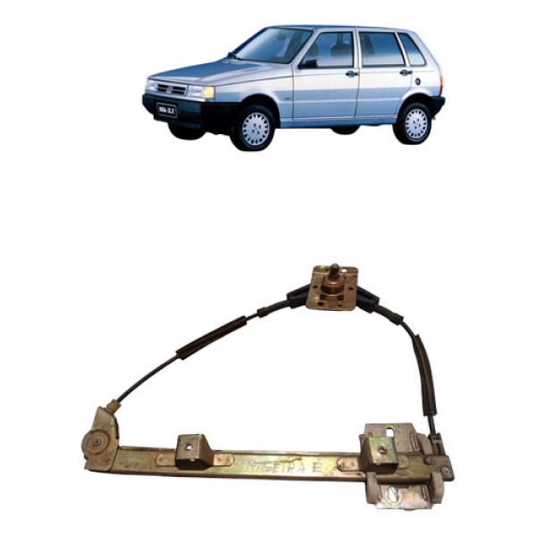Maquina Vidro Manual Traseira Uno 1986 2001 Direita