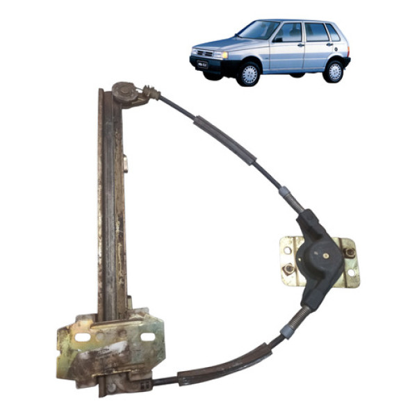 Maquina Vidro Manual Traseira Uno 1986 2001 Direita