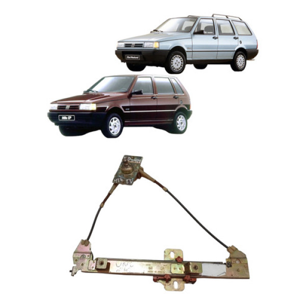 Maquina Vidro Manual Traseira Uno Elba 1984 2010 Direita