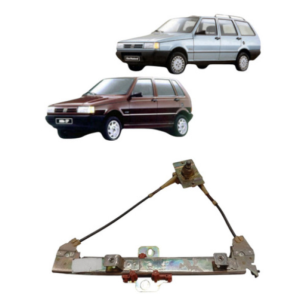 Maquina Vidro Manual Traseira Uno Elba 1984 2010 Esquerda