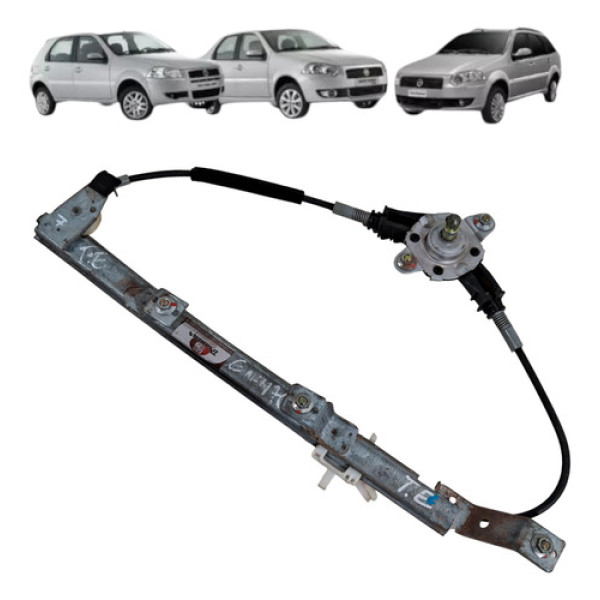 Maquina Vidro Manual Traseira Palio Siena 1996 2012 Esquerda