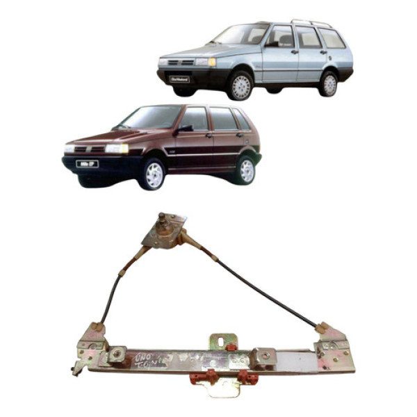 Maquina Vidro Manual Traseira Uno Elba 1984 2010 Direita