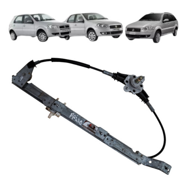 Maquina Vidro Manual Traseira Palio Siena 1996 2012 Esquerda