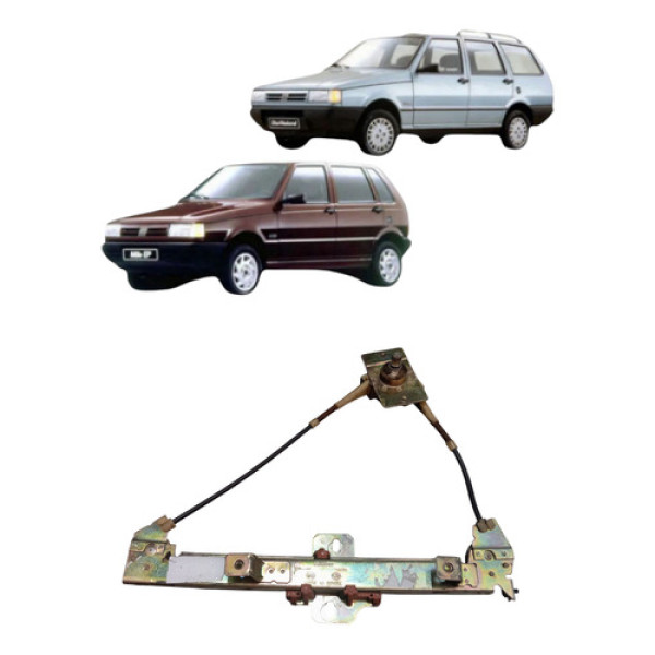 Maquina Vidro Manual Traseira Uno Elba 1984 2010 Esquerda