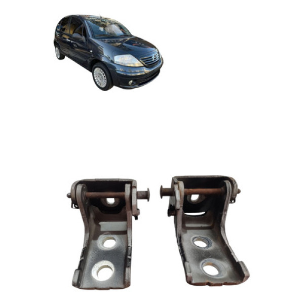 Par Dobradica Porta Dianteira Citroen C3 2003 2012 Esquerda