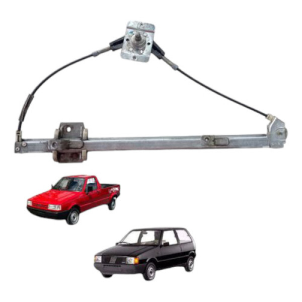 Máquina Vidro Manual Uno 1995 2012 Dianteira Esquerda