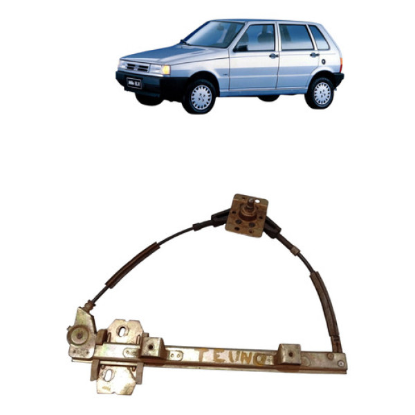 Maquina Vidro Manual Traseira Uno 1986 2001 Direita