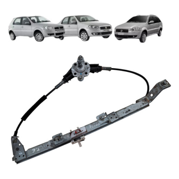 Maquina Vidro Manual Traseira Palio Siena 1996 2012 Esquerda