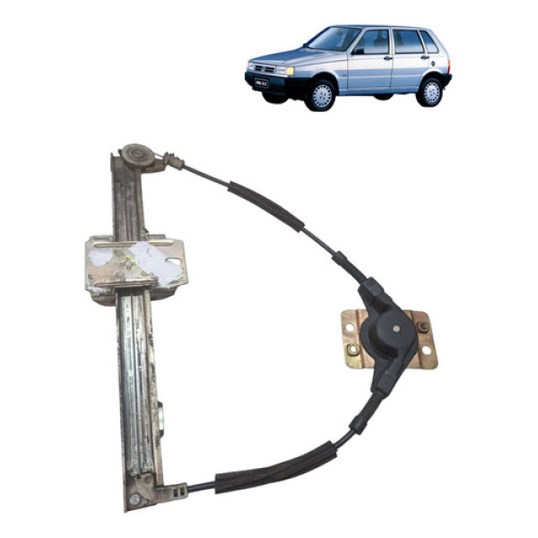 Maquina Vidro Manual Traseira Uno 1986 2001 Direita