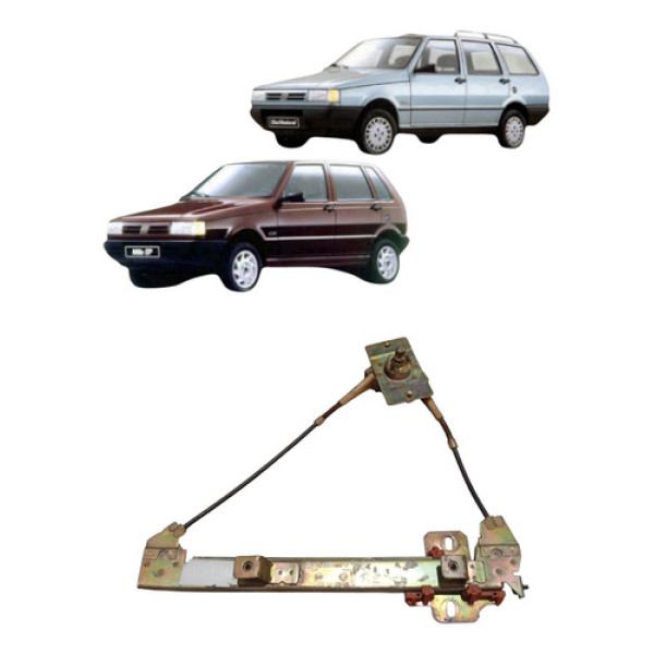 Maquina Vidro Manual Traseira Uno Elba 1984 2010 Esquerda