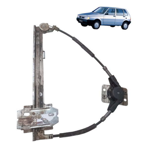 Maquina Vidro Manual Traseira Uno 1995 1999 Direita