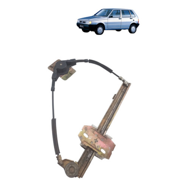 Maquina Vidro Manual Traseira Uno 1990 1995 Direita