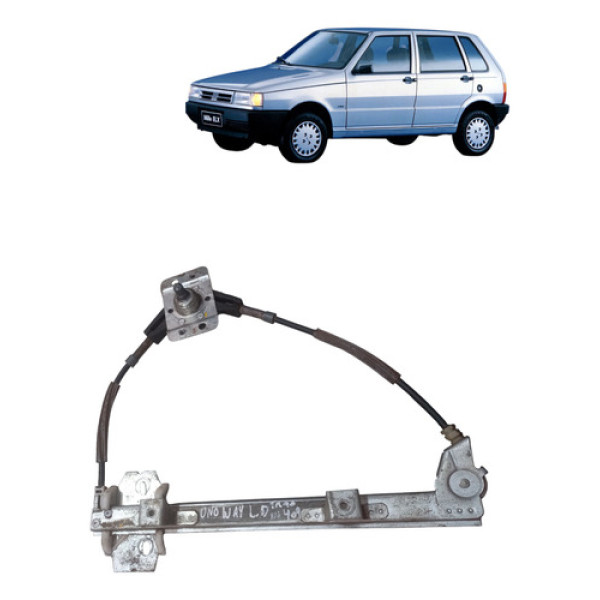 Maquina Vidro Manual Traseira Uno 1986 2001 Direita