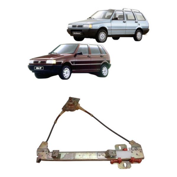 Maquina Vidro Manual Traseira Uno Elba 1984 2010 Direita