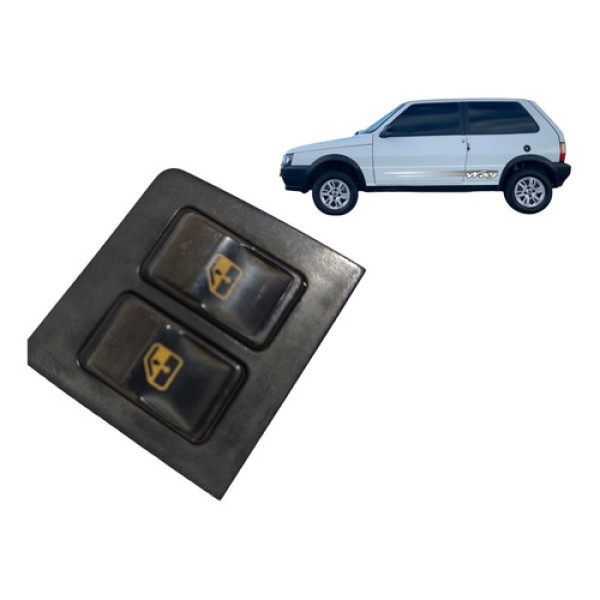 Botão Duplo Vidro Elétrico Uno 1995 2004 Esquerdo