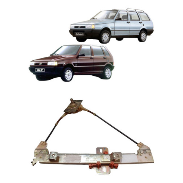 Maquina Vidro Manual Traseira Uno Elba 1984 2010 Direita
