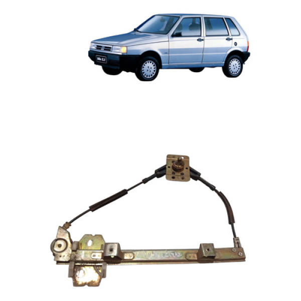 Maquina Vidro Manual Traseira Uno 1986 2001 Direita