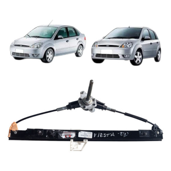 Máquina Vidro Manual Fiesta 2002 2014 Traseira Direita