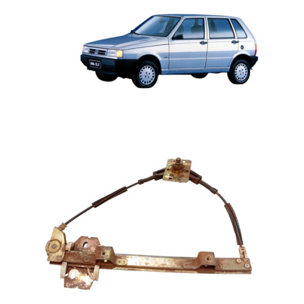 Maquina Vidro Manual Traseira Uno 1986 2001 Direita