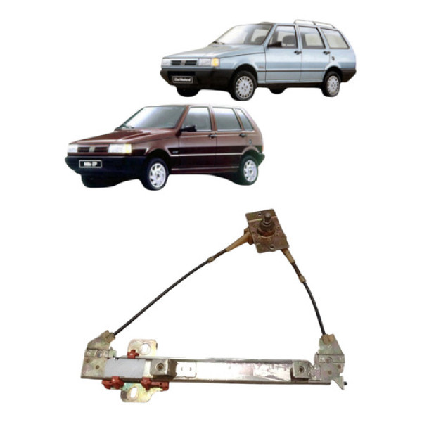 Maquina Vidro Manual Traseira Uno Elba 1984 2010 Esquerda