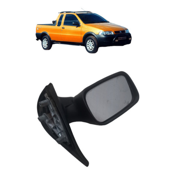 Retrovisor Manual Fiat Strada 2001 2005 Esquerdo