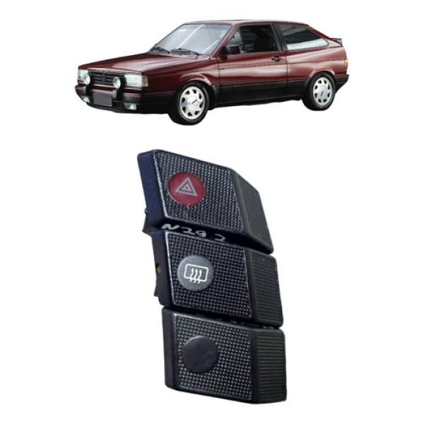 Botao Painel Satelite Gol Voyage Quadrado 1989 1995 Kit
