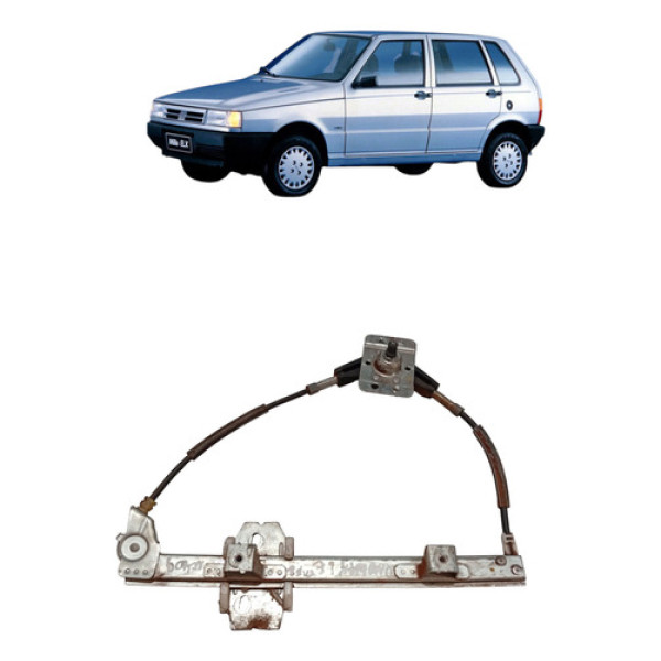 Maquina Vidro Manual Traseira Uno 1986 2001 Direita