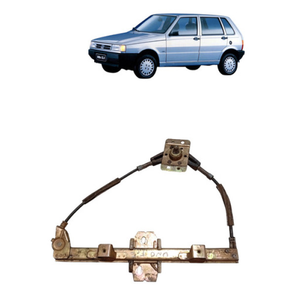 Maquina Vidro Manual Traseira Uno 1986 2001 Direita