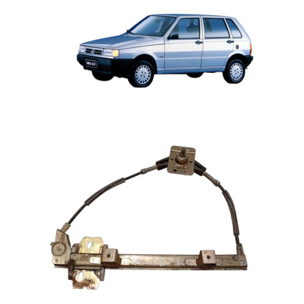 Maquina Vidro Manual Traseira Uno 1986 2001 Direita