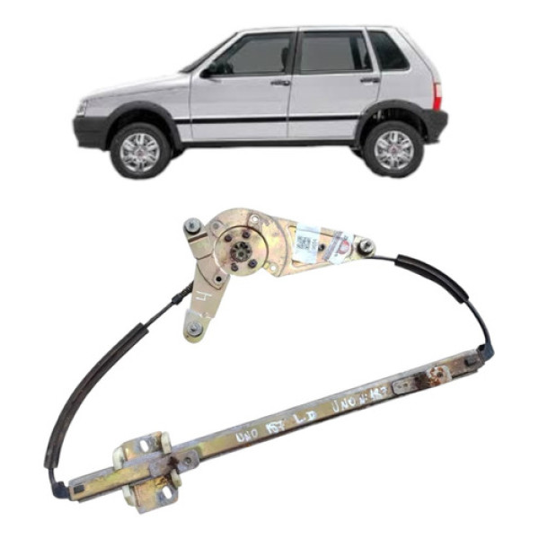 Máquina Vidro Elétrico S/ Motor Dianteira Fiat Uno Direita