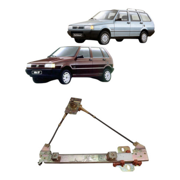 Maquina Vidro Manual Traseira Uno Elba 1984 2010 Direita